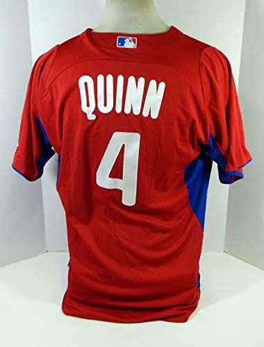 2011-13 Philadelphia Phillies Roman Quinn 4 Igra izdana Red Jersey St BP 44 77 - Igra korištena MLB dresova