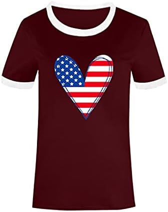 Američka zastava Top za žene za žene 4. srpnja Patriotska košulja Trendy Loose Fit Tunic Tees Graphic USA Bluza Dan neovisnosti