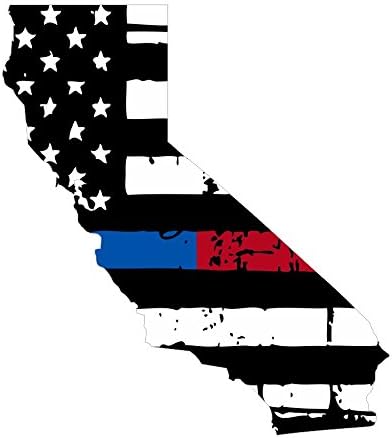 Kalifornijska tanko plavo -crvena linija SAD zastava časti našim muškarcima i ženama provedbe zakona u SAD -u America, naljepnica automobila