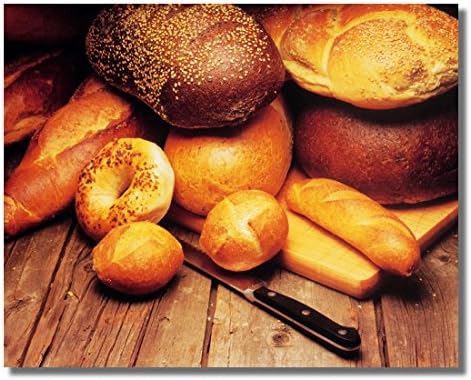 Štruce kruha na dasci za rezanje fotografija u kuhinji u blagovaonici zidna slika 8. 910 umjetnički tisak
