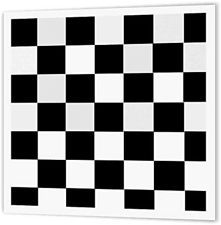 3Drose HT_44676_3 Karirani crno-bijeli kvadrati-Art-Iron na papiru za prijenos topline za bijeli materijal, 10 do 10 inča