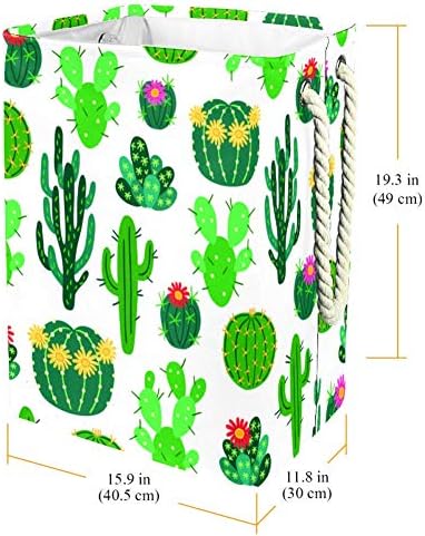 Plitki cvjetni kaktus 300pc Oksford PVC vodootporna košara za odjeću velika košara za rublje za deke igračke za odjeću u spavaćoj sobi