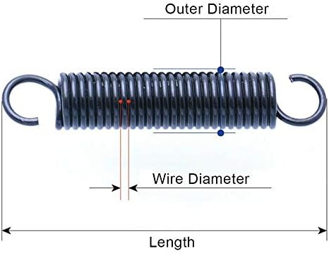 Hardverski opružni tlak opruga vanjski promjer 3 mm promjera žice 0. 5 mm čelična napetost opruga s kukama mala produžetka duljina