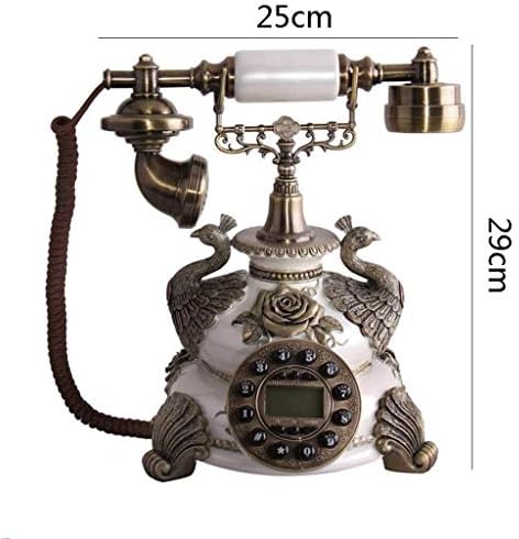 KLHHG Europski antikni telefon, retro vintage telefonski telefoni Klasični stol s fiksnim telefonom s u stvarnom vremenom i ID -om