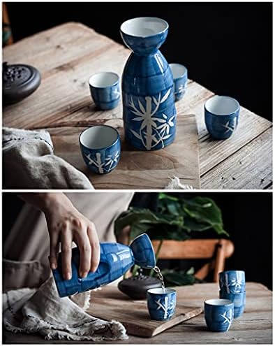 Sdgh Sake Posluživanje set običan tiskani ručno izrađeni porculan japanski stil šalice porculanske šalice porculanske boce za piće