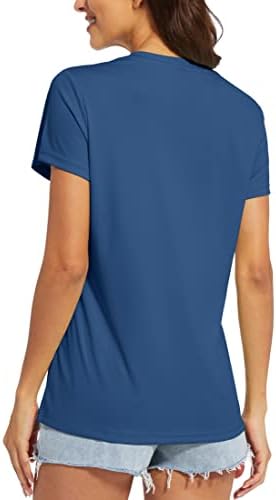 Magcomsen ženske košulje s V-izrezom kratki rukavi UPF 50+ majice za zaštitu od sunca Brzi suhi vrhovi za vježbanje za joga teretana