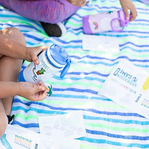 Takeya Actives Kids Izolirana boca vode od nehrđajućeg čelika sa slamnastim poklopcem, 14 unci, novi dan plava