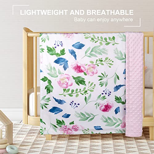 Homritar Baby pokrivač za djevojke sa slatkim životinjama i ružičastim cvjetnim višebojnim tiskanim pokrivačem 30 x 40 inča