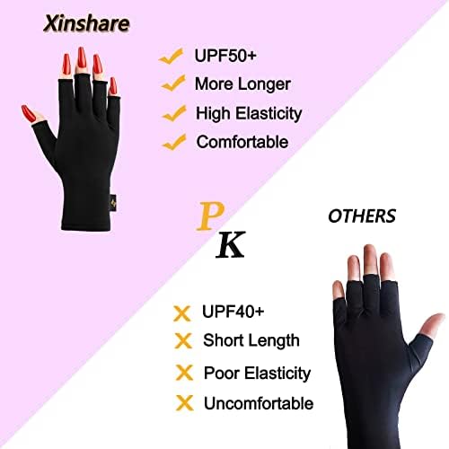 UV rukavice za gel lampu za nokte 950 + profesionalne rukavice za manikuru s UV zaštitom bez prstiju, ženske rukavice za nokte za UV