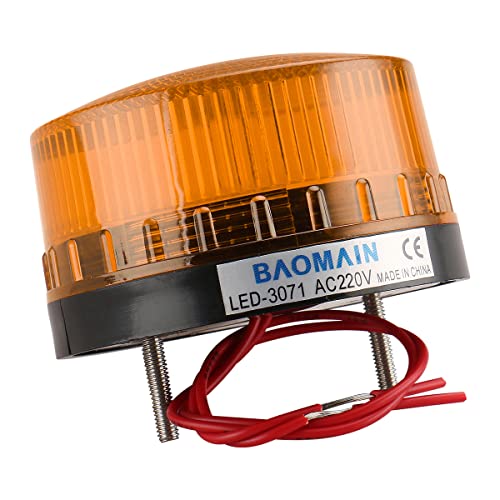 Baomain industrijski signal okrugli žuto upozorenje lampica lampica za upozorenje LED-3071 AC 220V 3W
