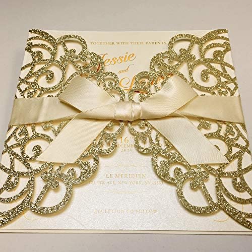 50 Elegantna pozivnica za vjenčanje od čipke za svadbeni tuš - Set od 50 komada
