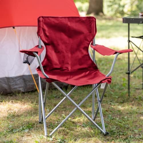 Trail Basic Quad sklopivi kamp stolica uključuje držač za čaše, prijenosni kampiranje s poliesterskom torbom za nošenje za jednostavan
