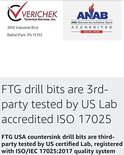 FTG USA WOOD BOUNTERSINK BIT BIT s desetak zamjenskih konusnih bitova za bušenje 0/64 HSS M2, BOLTINSINK BITLE za obradu drva