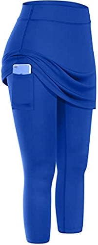 Bešavne gamaše suknjene džepove tenis elastična kaprisa žene joga suknje sportske gamaše joga hlače plus veličina