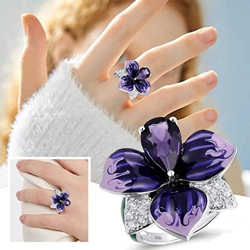 Prstenovi za žene ženski pjenušavi dijamantni prsten leptir prsten obećanje prsten cirkonij prsten vjenčani prsten alarm prsten za