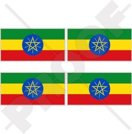Etiopija Etiopska zastava Afrika 2 naljepnice vinilnih branika, naljepnice x4