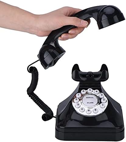 Zykbb vintage fiksni telefon retro stil staromodni telefonski telefonski telefon multifunkcionalna flash redicijalna rezervacija broja