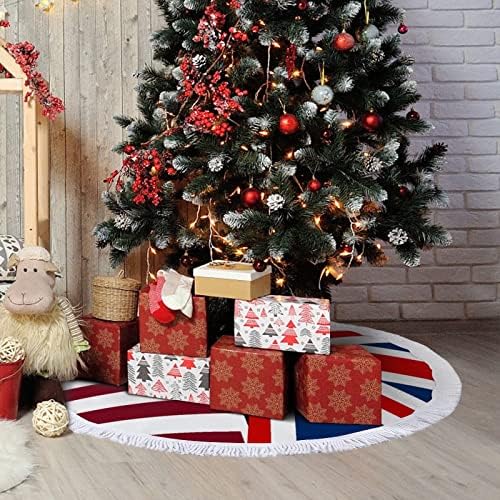 Suknja za božićno drvce američke i britanske zastave za praznične zabave s čipkom