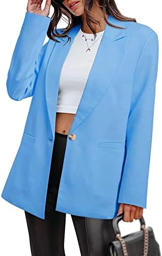 Ženski ležerni čvrsti gumb dugih rukava Slim Work Office padaju tanka blejzer jakna ženski blejzer odijelo jakne