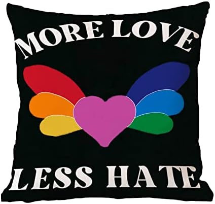 Rainbow Pride Gay lezbijka isti spol LGBTQ jastuk za bacanje više ljubavi manje mržnje jastuk jastuk jastuk pokrivač za Valentinovo