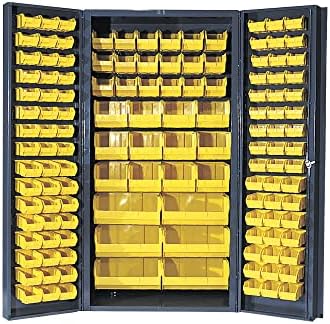 Kvantni ormar za skladištenje s 132 kante - 36in. x 24in. x 72in. Veličina, žuta