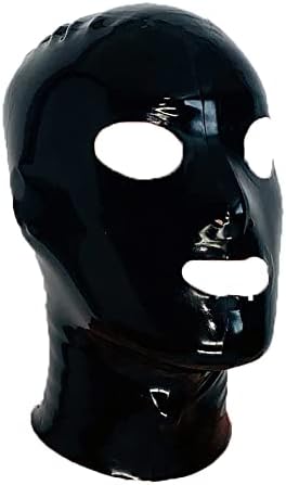 Hazipan unisex latex kapuljače Personalizirani prekidač za patentni zatvarač cosplay maskirana stranka guma catsuits bodysuits maska