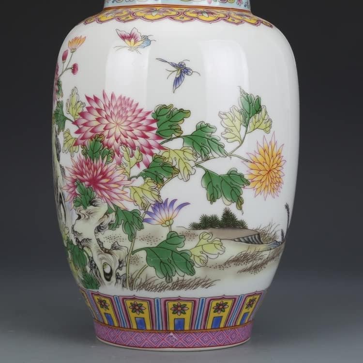 TJLSS Emajl Chrysanthemum prekriven lončanim čajnim staklenkom Antique Collection Antique Jingdezhen porculanski ukrasi