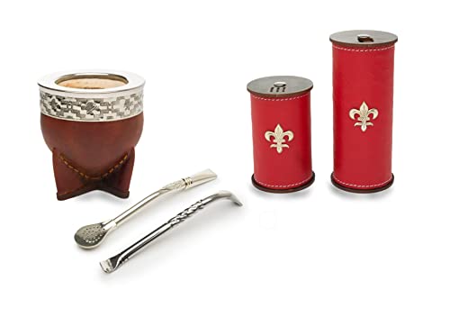 Thearg Mate Imperial Argentino komplet šalica i Bombilla Set za čaj od čaja od tikvice Argentinos yerba slamka argentina Premium kožna