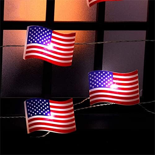 70i3HL Dan neovisnosti LED lampica 10ft 30LEDS američka zastava svjetla USB i šišmiša