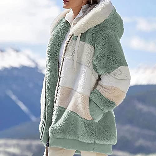 Osmualni kaputi za žene hoodie zatvarač sherpa nejasne dukseve predimenzionice toplo odjeće