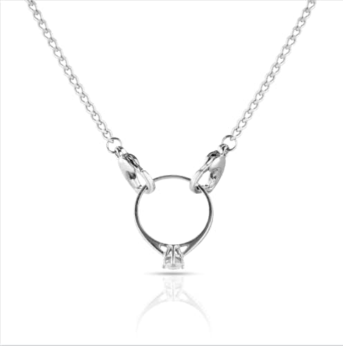 Ogrlica s prstenom za žene i muškarce, vjenčani prsten od nehrđajućeg čelika, ogrlica za čuvanje, poklon za ženu, djevojku