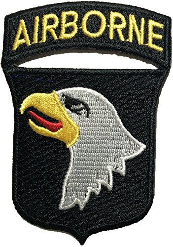 101. zrakoplovne divizije vrištanje orao šivanje željezo na vezenim znakovima za značenje kostim padobran za rame zakrpa - crno od