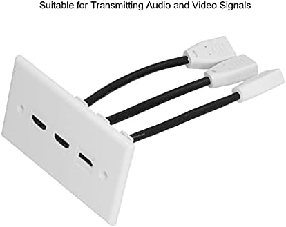 Audio video zidna utičnica, otporni na habanje izdržljivog multiport 3 priključaka 4K zidna ploča za zatvaranje za digitalni usmjerivač