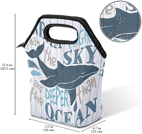 Kit na drvenoj dasci San iznad neba dublje od oceana torba za ručak torba za hladnjak izolirane kutije za ručak s patentnim zatvaračem