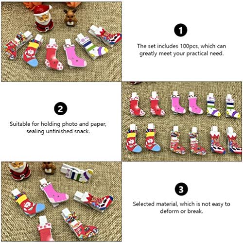 BESTYARD ROCHION DECOR 100PCS božićni stijenci drva čarapa DIY Photo -privjesci za kućnu školsku umjetničku zanatsku dekor igru ​​favorizira