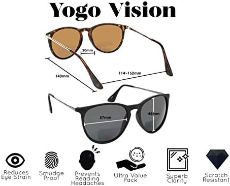 Yogo vid Bifokalne sunčane naočale za muškarce i žene 2 PK naočale za čitanje UV400 Zaštita Unisex Sunce čitatelja