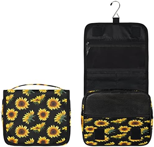 DJYQBFA toaletna torba cvjetni suncokret cvijet akvarel multifunkcije viseće kozmetičke vrećice prijenosna putnička torbica Vodootporna