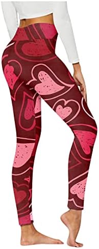 Oplxuo Žene s visokim strukom Smiješene Valentinove Dan srca tiska joga hlače za vježbanje Fitness Mršave atletske hlače
