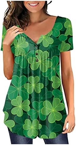 AKOLLSPPNSY Ženska majica St. Patrick's Majice Ljetna košulja kratkih rukava Košulje radeći opuštene bluze za ženske praznike