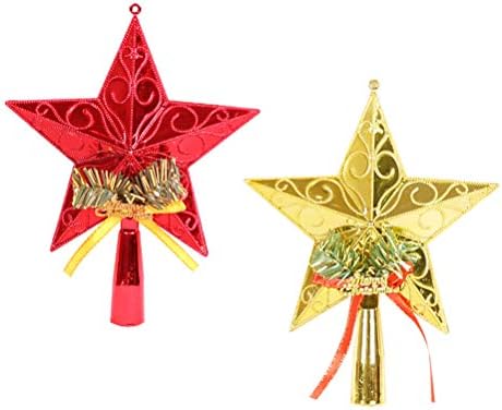 Abaodam 2pcs božićno drvce Topper zvijezda pentagram dekor božićno drvce plastični ukras za zabavu