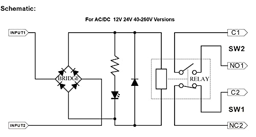 Okvir releja DPST 1NO 1NC 8Amp modul releja AC DC 24V Upravljački napon