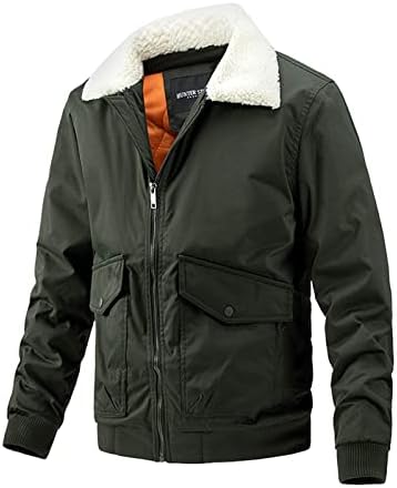 Xiaxogool zimske jakne za muškarce, muške teške šerpe Sherpa Fleece obložena jakna kamiondžija rever casual teretna jakna topli kaput