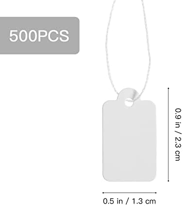 500PCS oznake s priloženim kanapom bijele oznake Oznake, male oznake naljepnice za cijenu odjeće za poklon nakit