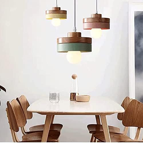 Skandinavski luster, moderna industrijska viseća svjetiljka, stropna svjetiljka od masivnog drveta, jednostavna svjetiljka za spavaću