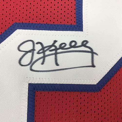 Uokvireni autogramirani/potpisani Jim Kelly 33x42 Buffalo Bills Red nogometni dres JSA COA