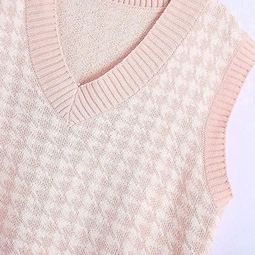 Ženski džemper prsluk casual v-izrez pulover košulja sudara u boji rukavicu za rukavicu estetska odjeća
