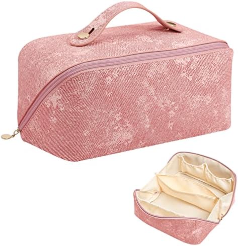 Ženska Kozmetička torbica od kože velikog kapaciteta s ručkom, vodootporna prošivena Kozmetička torbica za njegu kože koja se može