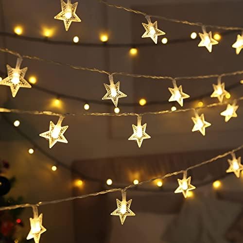 Star String Svjetla, 40 LED Star String Lights 19ft, USB vodootporna svjetla svjetla, 8 načina rada za božićne lampice za Božić/vjenčanje/zabavu