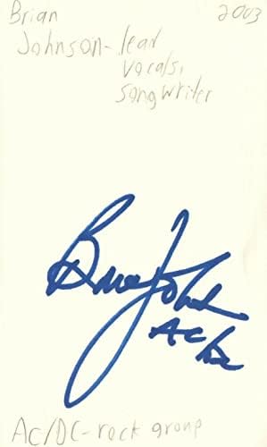 Brian Johnson glavni vokal ame / ame rock glazba s autogramom potpisana kartica ame-a-ame izrezani potpisi