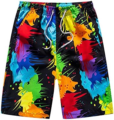 UBST muške kratke hlače, brzo sušenje ljetnih kratkih kratkih hlača Havajski grafički grafički ispis labava fit casual plivača chino